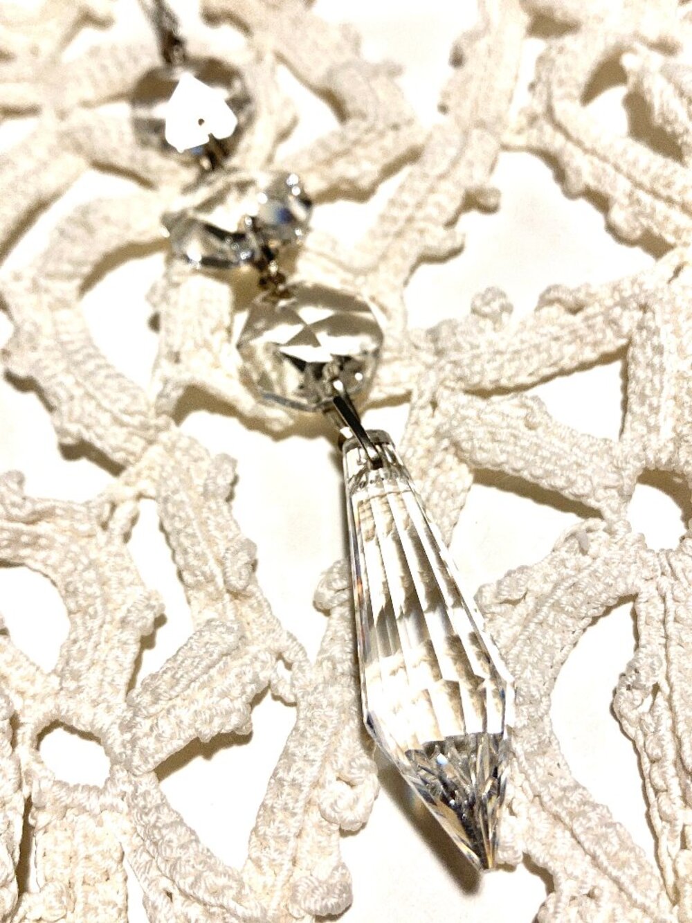 Pendant for a cleavage necklace: 4 Glass/Crystal Polyhedrons